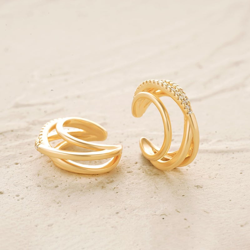 MYEARS Women Ear Cuff Earring Gold Non Pierced Ear Cartilage Clip on Wrap Hoop 14K Gold Filled Tiny Boho Beach Simple Minimalist Delicate Handmade Hypoallergenic Jewelry Gift-Sold as Single/Pair - Image 5